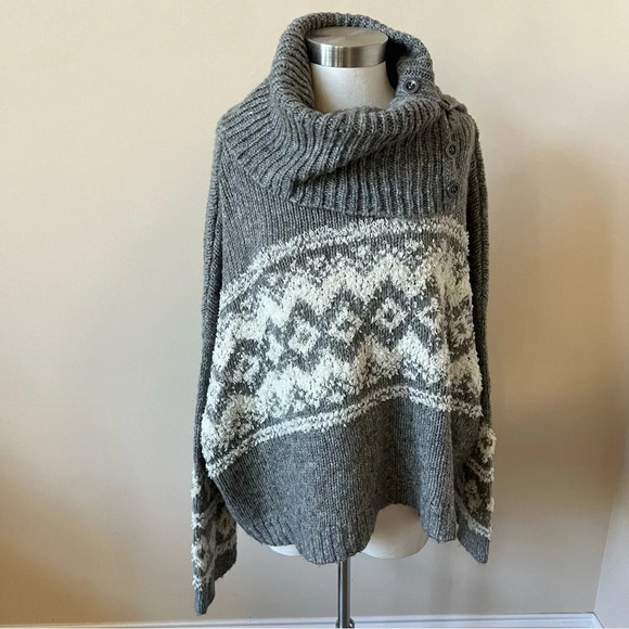 Free People Ragnar fair isle chunky turtleneck sweater 17913 - Picture 6 of 15